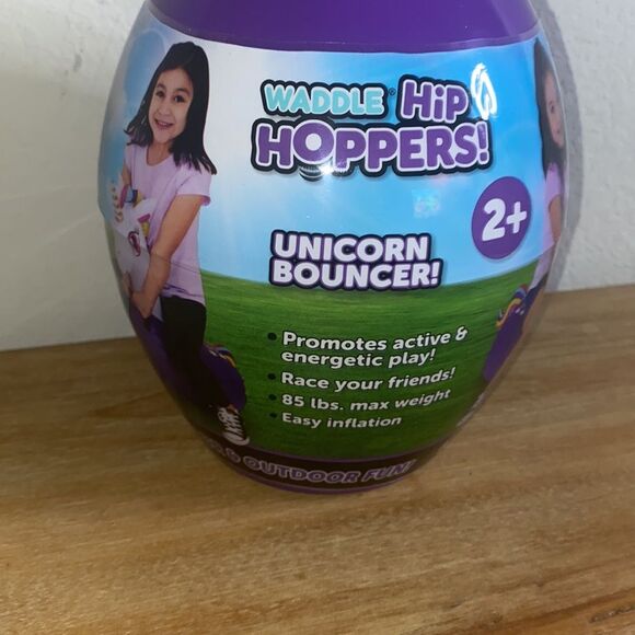 NEW Purple Unicorn Waddler Hip Hopper Bouncer 2+ Toy Active Inflatble - Picture 3 of 6